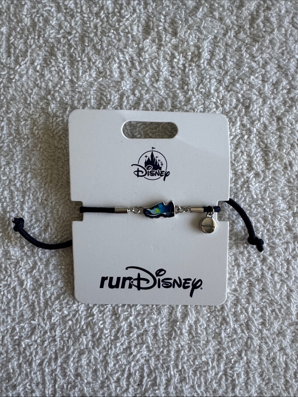 Disney Run Disney Cord Bracelet with Blue and Green Sneaker Charm